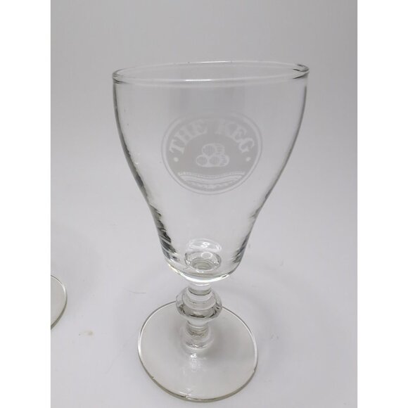 The Keg Steakhouse Restaurant Drinkware Two 6" Glasses Vintage Made in Canada - Picture 3 of 16